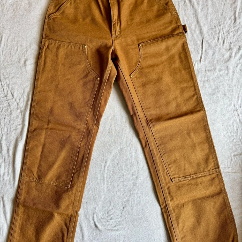 Carhartt Brown Canvas Double knee Work Pants EUC MADE IN USA - Picture 1 of 8